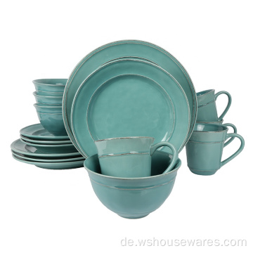 16pcs Steinzeug -Abendessen Set